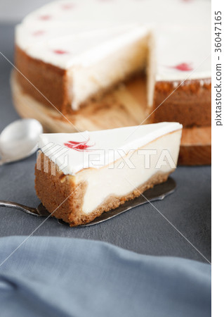 New York cheesecake on dark background 36047165