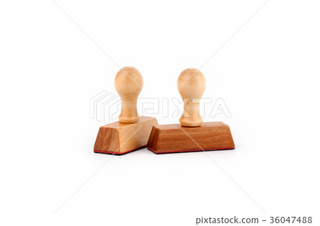 wooden stamps on a white background. Free text space wooden stamps on a white background. Free text space 36047488