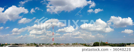 Panorama of blue sky and clouds 36048228