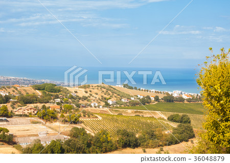 Italy Landscape View with Clouds on Blue sky Italy Landscape View with Clouds on Blue sky 36048879
