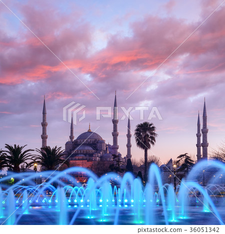 Fountain on Sultanahmet area in evening time Fountain on Sultanahmet area in evening time 36051342