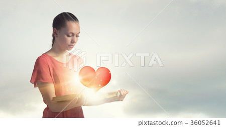 Girl with novel book Girl with novel book 36052641