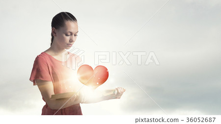 Girl with novel book Girl with novel book 36052687