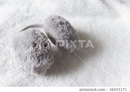 Winter accessories of Gray fur ear-muffs Winter accessories of Gray fur ear-muffs 36053171