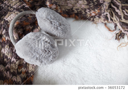 Winter accessories of Gray fur ear-muffs Winter accessories of Gray fur ear-muffs 36053172