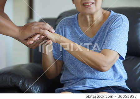 Old and young women hugging just Healthcare Old and young women hugging just Healthcare 36053955