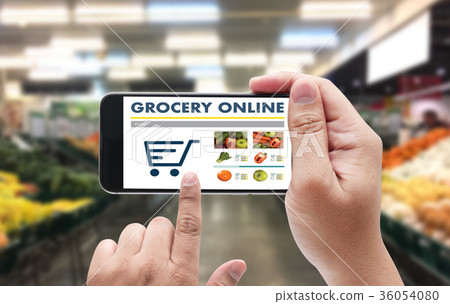 grocery shopping at upermarket mall grocery 36054080