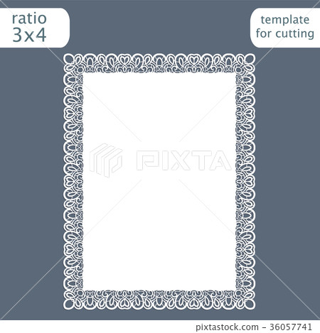 Laser cut wedding invitation card template 36057741