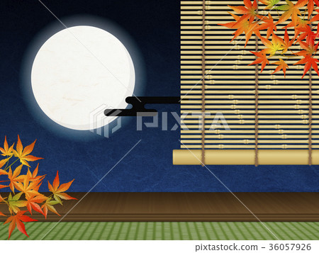 The shade and the moon full moon and autumn leaves The shade and the moon full moon and autumn leaves 36057926