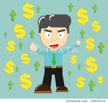 office worker with money arrow growing up office worker with money arrow growing up 36059134
