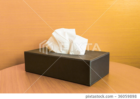 tissue paper wood box beautiful on the table 36059898