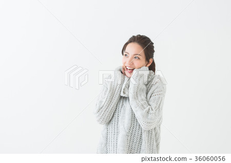 Twenties women (autumn winter white background) Twenties women (autumn winter white background) 36060056