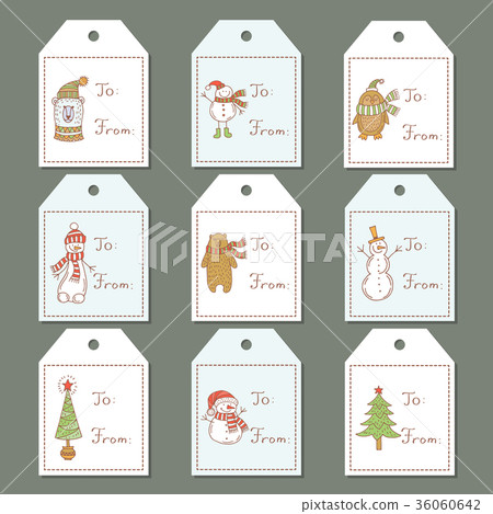 Labels for the Christmas theme 36060642