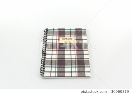 Fabric plaid texture cover spiral notebook. Fabric plaid texture cover spiral notebook. 36060819