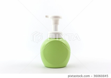 Green bottle on a white background. Green bottle on a white background. 36060845