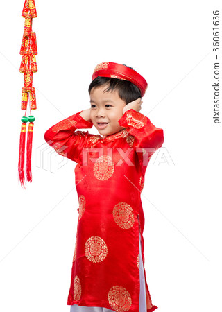 Portrait of a funny and exciting Vietnamese boy  36061636