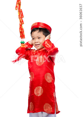 Portrait of a funny and exciting Vietnamese boy 36061637