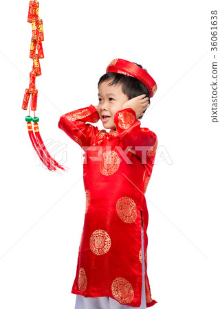 Portrait of a funny and exciting Vietnamese boy 36061638