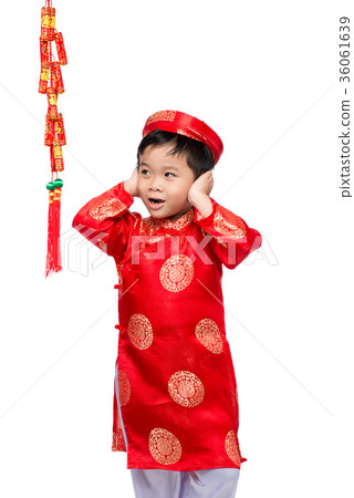 Portrait of a funny and exciting Vietnamese boy 36061639
