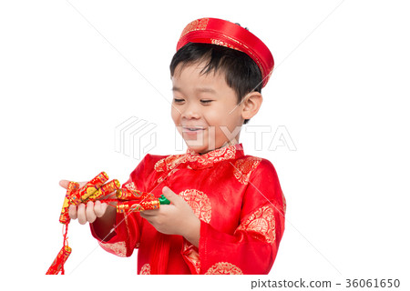 Portrait of a funny and exciting Vietnamese boy 36061650