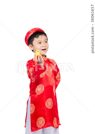 Handsome Asian baby boy on traditional festival 36061657