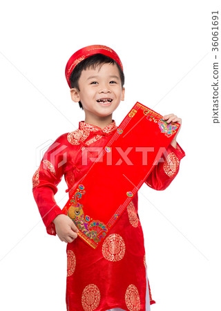 Vietnamese BoyKid congratulating with his New Year 36061691