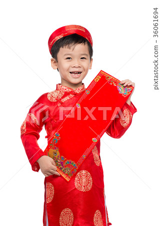 Vietnamese BoyKid congratulating with his New Year 36061694