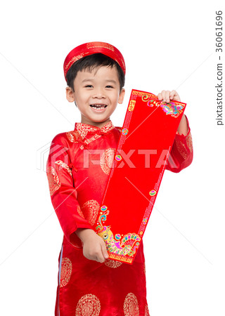 Vietnamese BoyKid congratulating with his New Year 36061696