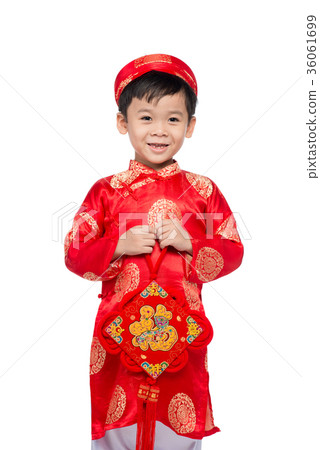 Vietnamese BoyKid congratulating with his New Year 36061699