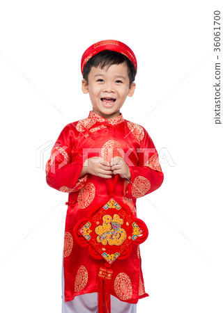 Vietnamese BoyKid congratulating with his New Year 36061700