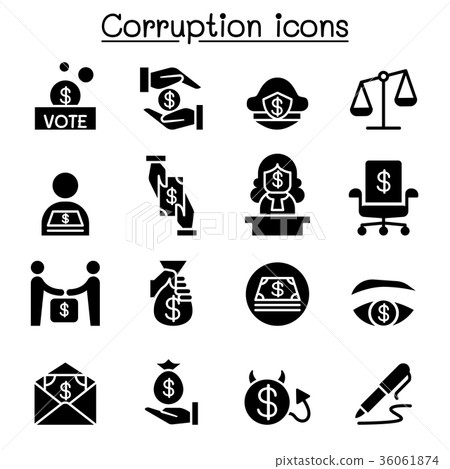 Corruption & Dishonesty icon set 36061874