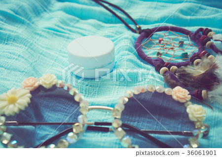 Bottle of natural placed, Blank label package. 36061901