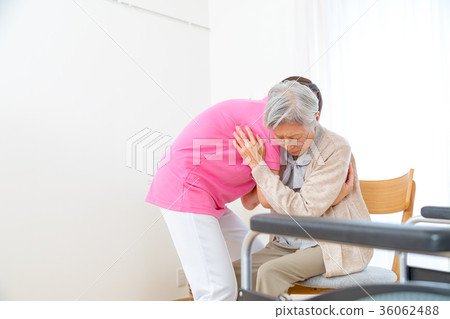 Care image transfer assistance scene old man cold sickness Care image transfer assistance scene old man cold sickness 36062488
