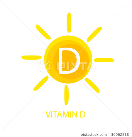 Vitamin D Icon with Sun Vector Illustration 36062818