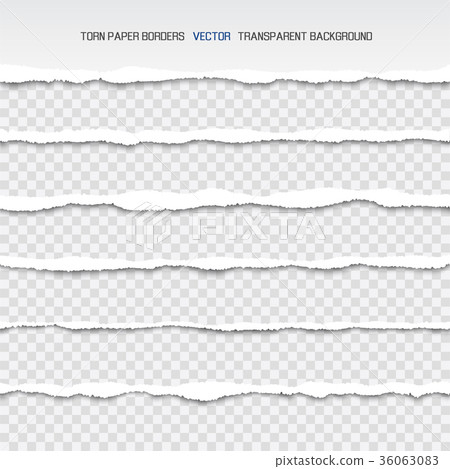 Torn White Paper Borders Isolated Illustrations 36063083