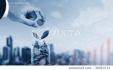 Business growth and investment, saving money  36063253