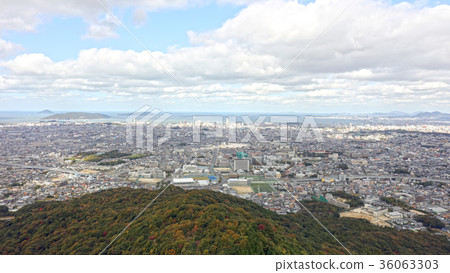 Aerial view Fukuoka Prefecture Fukuoka City (photographed in November 2017) Cloudy from above the Katae Observatory 36063303