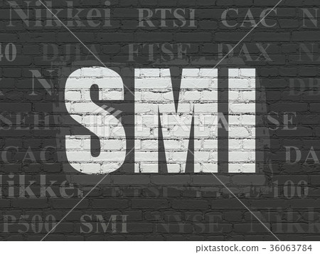 Stock market indexes concept: SMI on wall 36063784