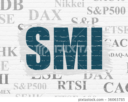 Stock market indexes concept: SMI on wall Stock market indexes concept: SMI on wall 36063785
