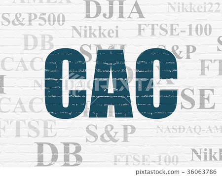 Stock market indexes concept: CAC on wall Stock market indexes concept: CAC on wall 36063786
