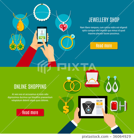 Jewelry Shop Online Horizontal Banners Jewelry Shop Online Horizontal Banners 36064929