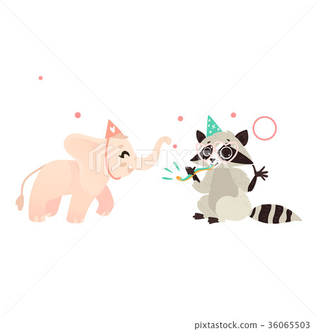 vector flat animals party set isolated 36065503