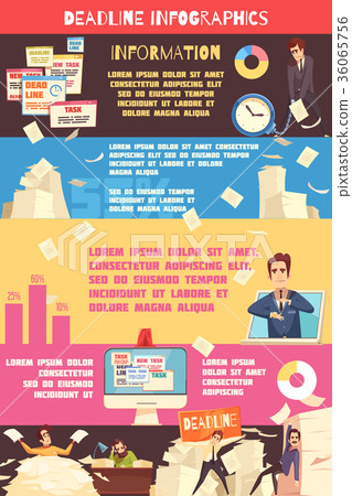 Deadline Pressure Cartoon Infographic Poster  36065756