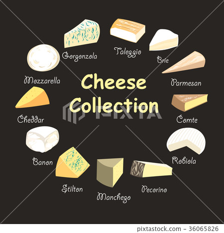 illustration of a collection of cheeses - Stock Illustration [36065826 ...