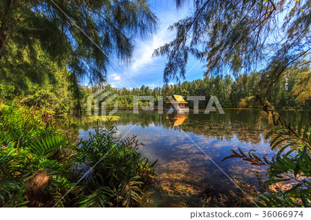 Lake in Wat Mai Khao temple. Phuket Thailand Lake in Wat Mai Khao temple. Phuket Thailand 36066974
