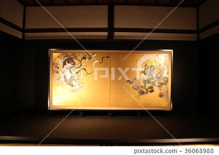 Kennin-ji Temple of the Wind God lightning map front Kennin-ji Temple of the Wind God lightning map front 36068988