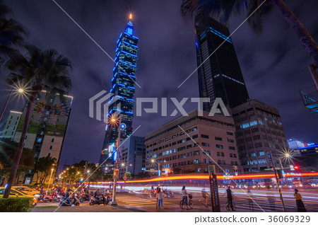 [台灣夜景]台北101激光束 36069329