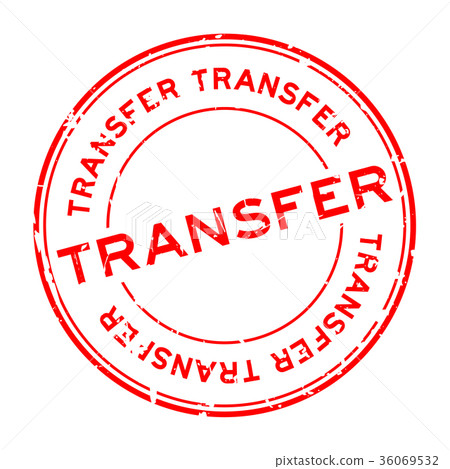 Grunge red transfer round rubber seal stamp Grunge red transfer round rubber seal stamp 36069532