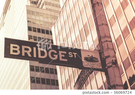 sign street ferry in New York City sign street ferry in New York City 36069724
