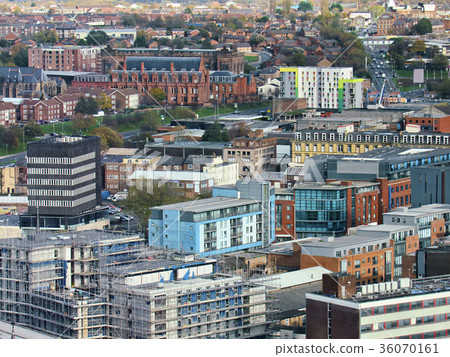 City with old architecture in liverpool 36070161